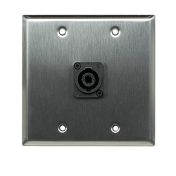 Whirlwind Wall Plate - 2 Gang Stainless Steel 1 Neutrik NL4 Speakon